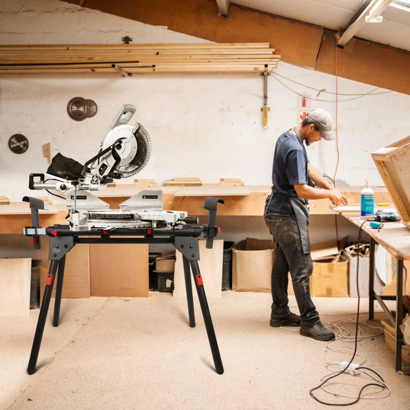 Hyper Tough Hyper Stack Heavy Duty 500-lb Miter Saw Stand, Supports 10' Boards gallery