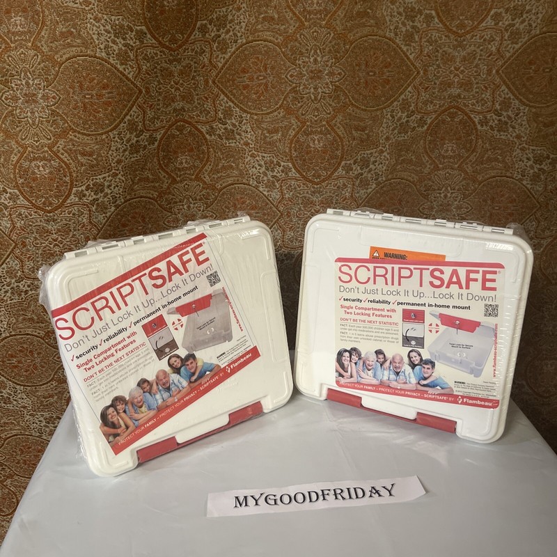 Script Safe Prescription Lock Box, 10” L x 10” W x 4” H - with Two Keys! gallery