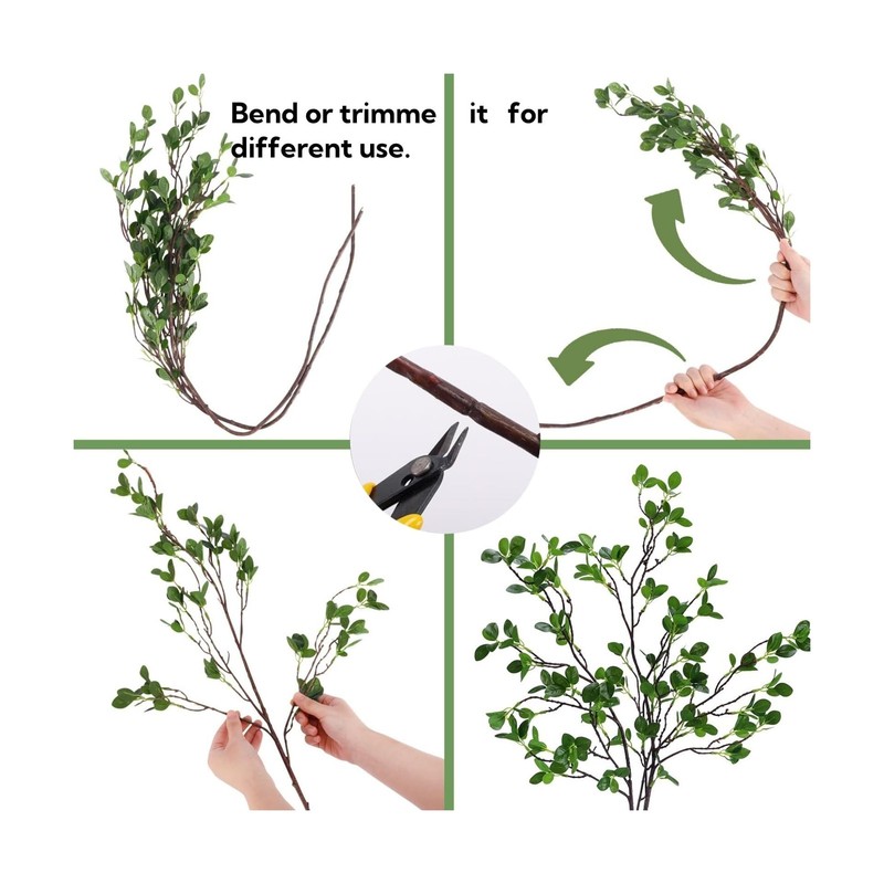 4Pcs Artificial Greens Branches for Vase, 27" Faux Twigs Tree Stems, Fake Pla... gallery