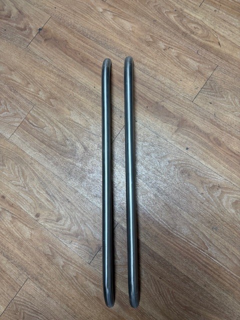 GE Refrigerator Stainless Door Handle Set of 2 - WR12X10744, WR12X10700 gallery