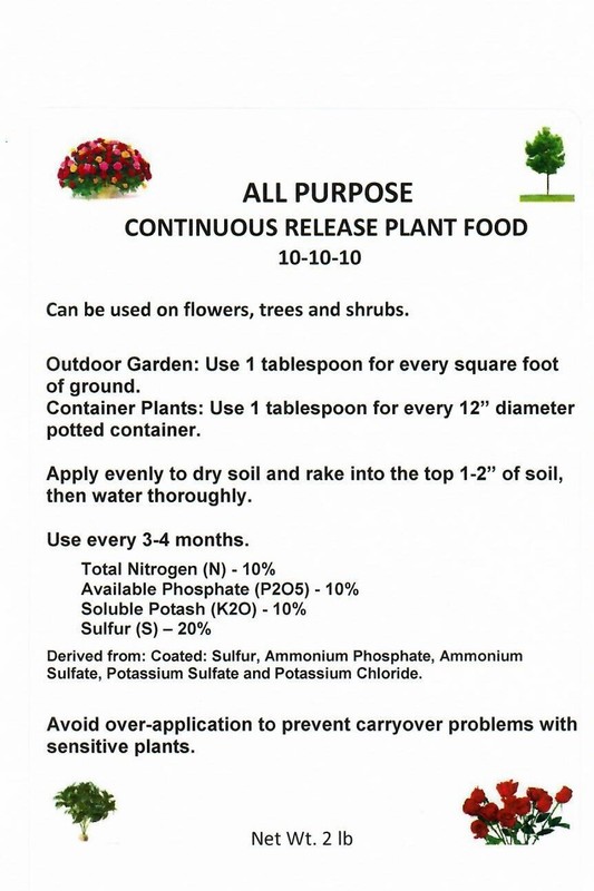 Fertilizer Continuous Release 10-10-10 Plant Food 2 lb Flower Vegetable Shrub gallery