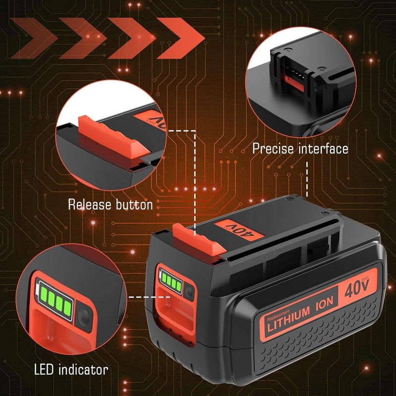2Pack Battery for Black and Decker 40V 4.0Ah Max Lithium LBX2040 LBXR36 LSW36 gallery