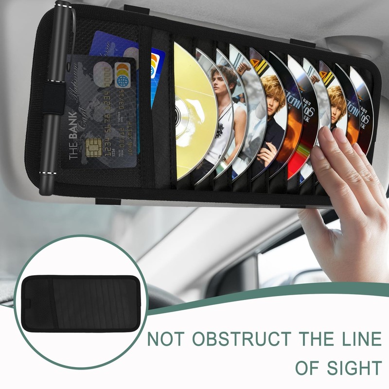 Nextpal Sun Visor CD Holder, 12-Capacity Car Visor Organizer with DVD Sleeves... gallery