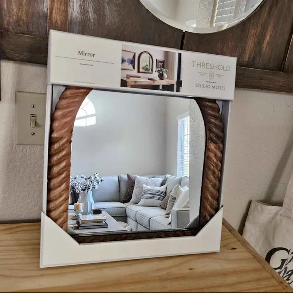 14”x16” Textured Wood Mirror - Threshold™ designed with Studio McGee gallery