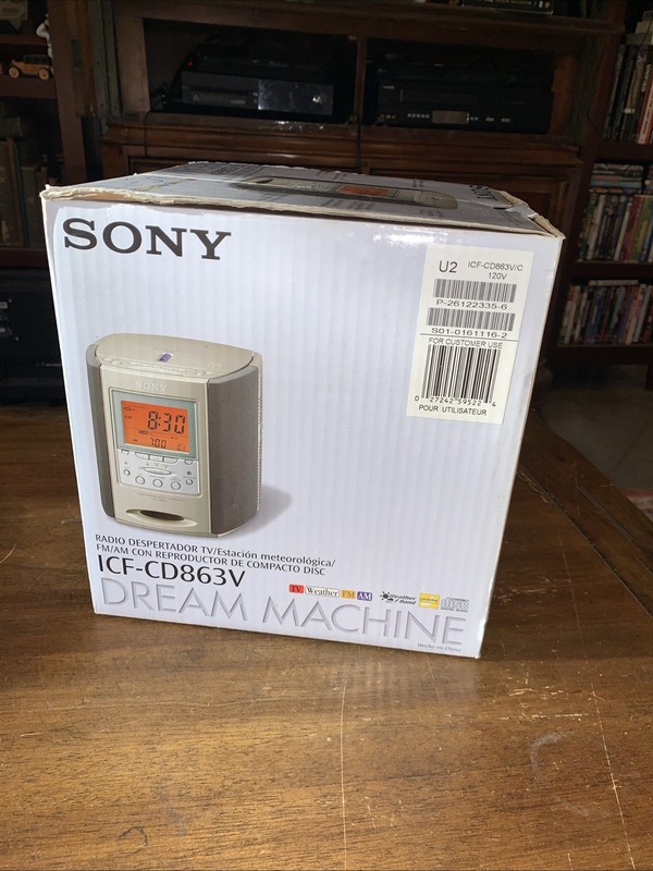 Sony Dream Machine ICF‑CD863V Clock Radio CD Player AM/FM/TV Weather gallery