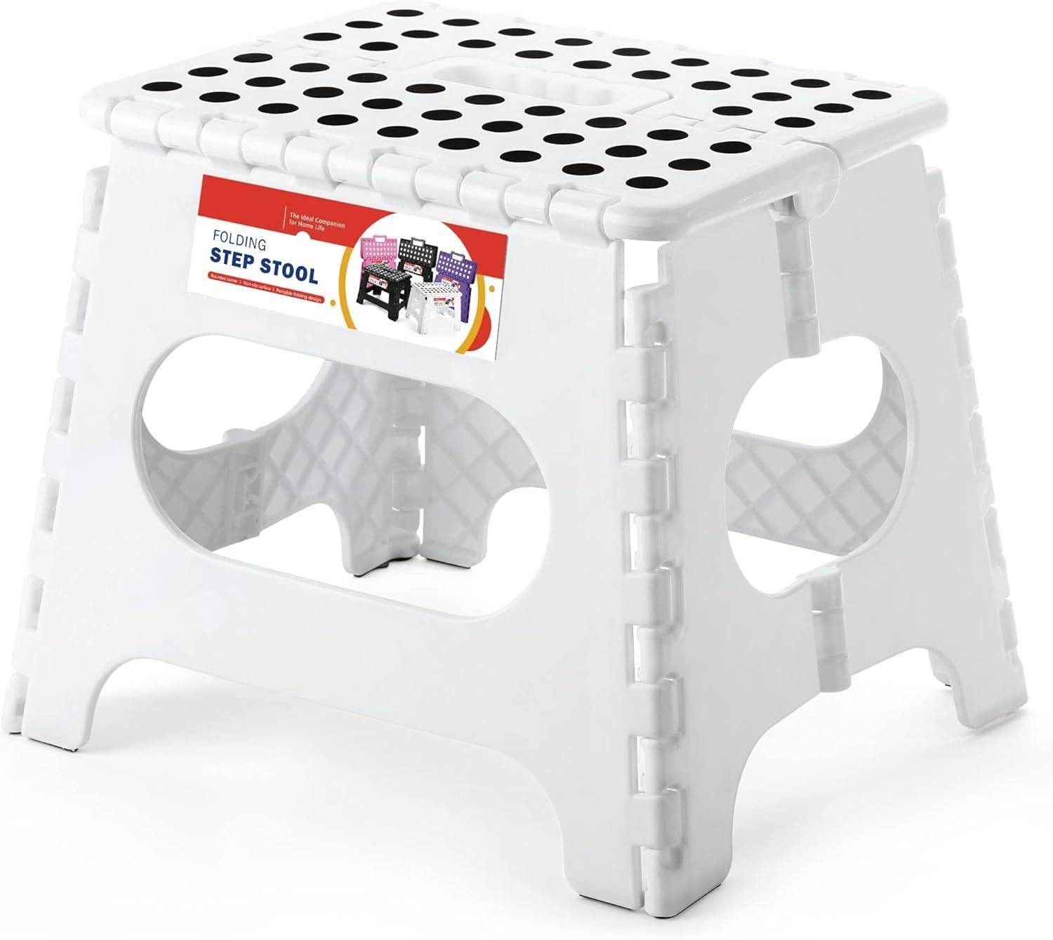 1-2 Pack Folding Step Stool Plastic Foldable Stools Portable 9" 11" 13" gallery
