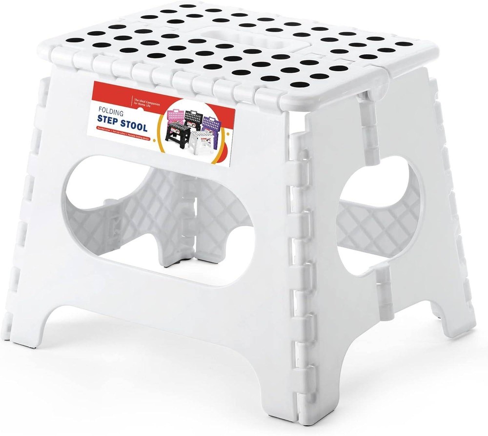 1-2 Pack Folding Step Stool Plastic Foldable Stools Portable 9" 11" 13"