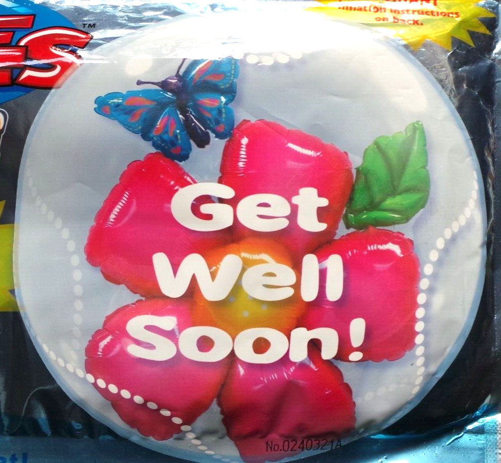 Qualatex Double Bubble 24" (61cm) Balloon in a Balloon Get Well Soon Flower gallery