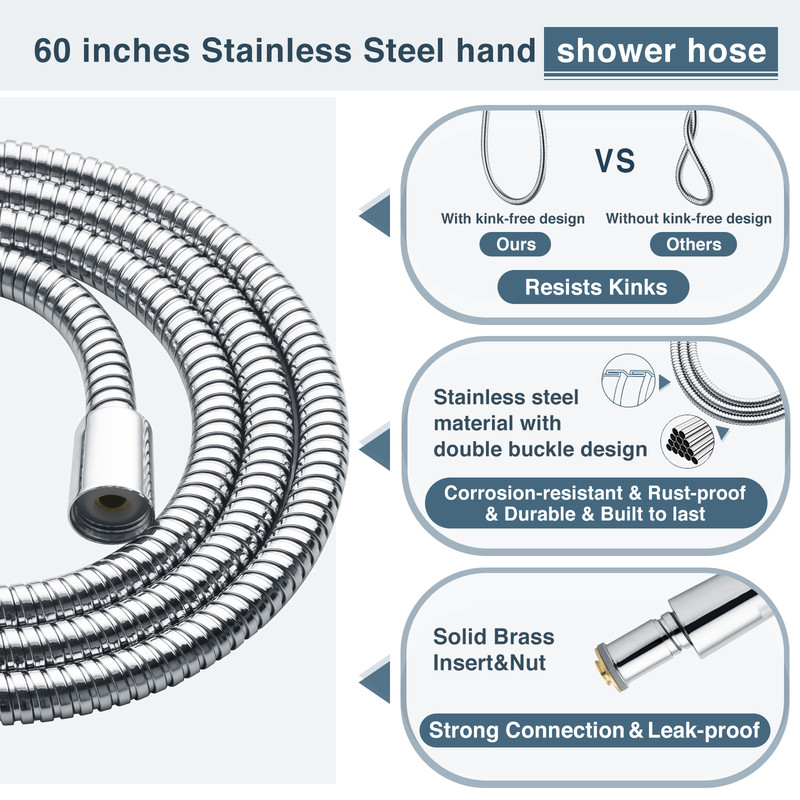 New "Bright Showers" Multi Function Rain Chrome Shower Head PSS3919-01 gallery