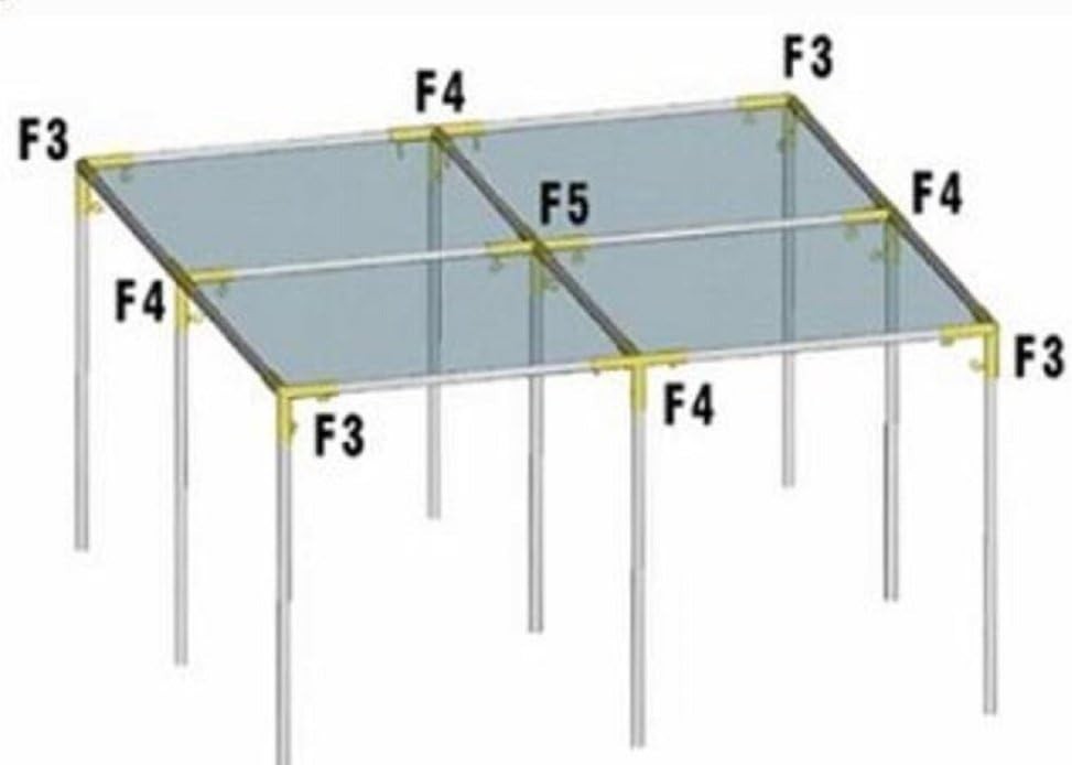 Canopy Fitting-4 Way Flat Side Fitting, 16 Gauge Steel, Rust Proof Choose Size gallery