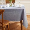 Solino Home Narrow Stripe Tablecloth 100% Pure Linen for Thanksgiving, Christmas gallery