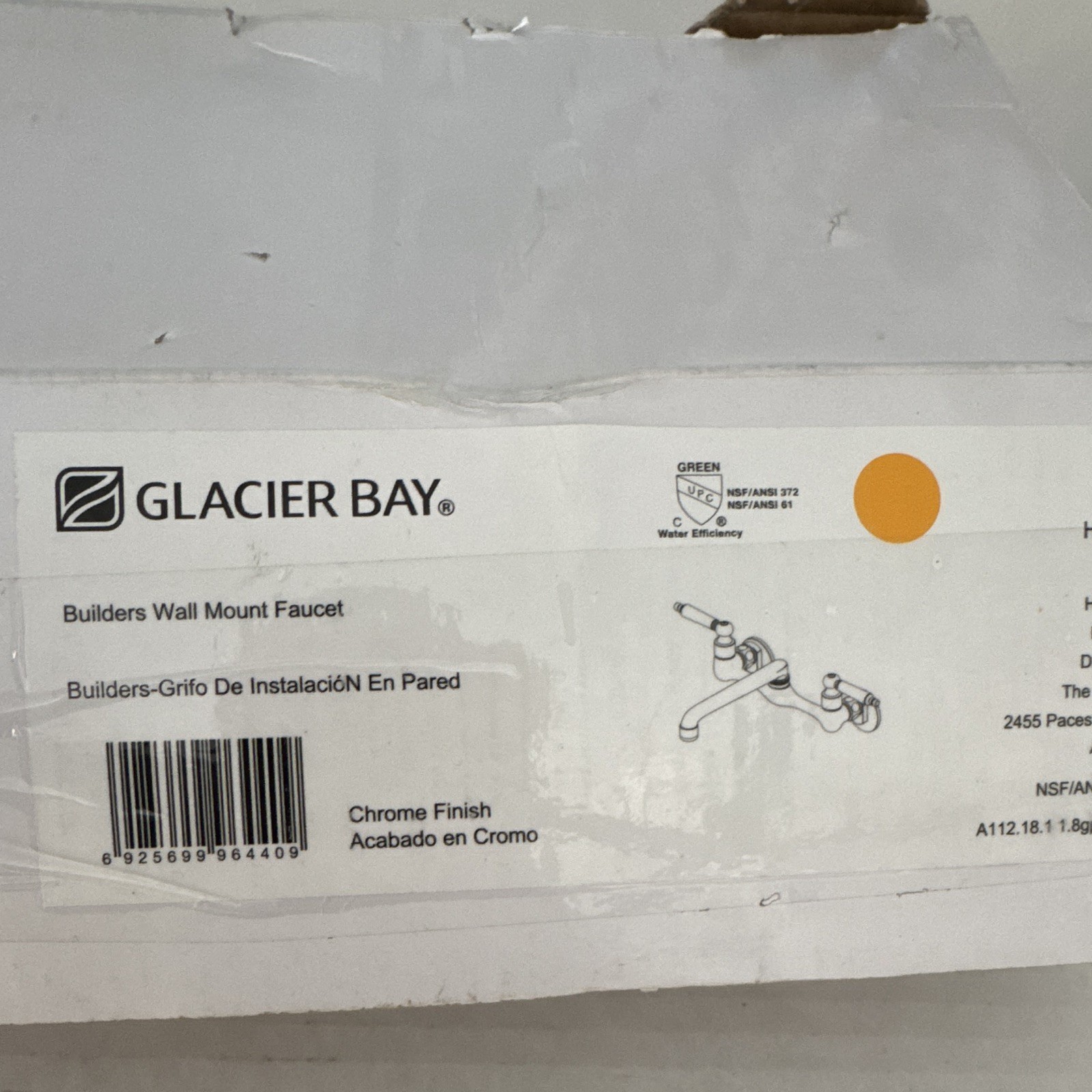 Glacier Bay Builders 2-Handle Wall-Mount Low Arc Faucet Chrome HD67736 gallery