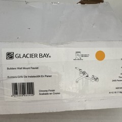 Glacier Bay Builders 2-Handle Wall-Mount Low Arc Faucet Chrome HD67736