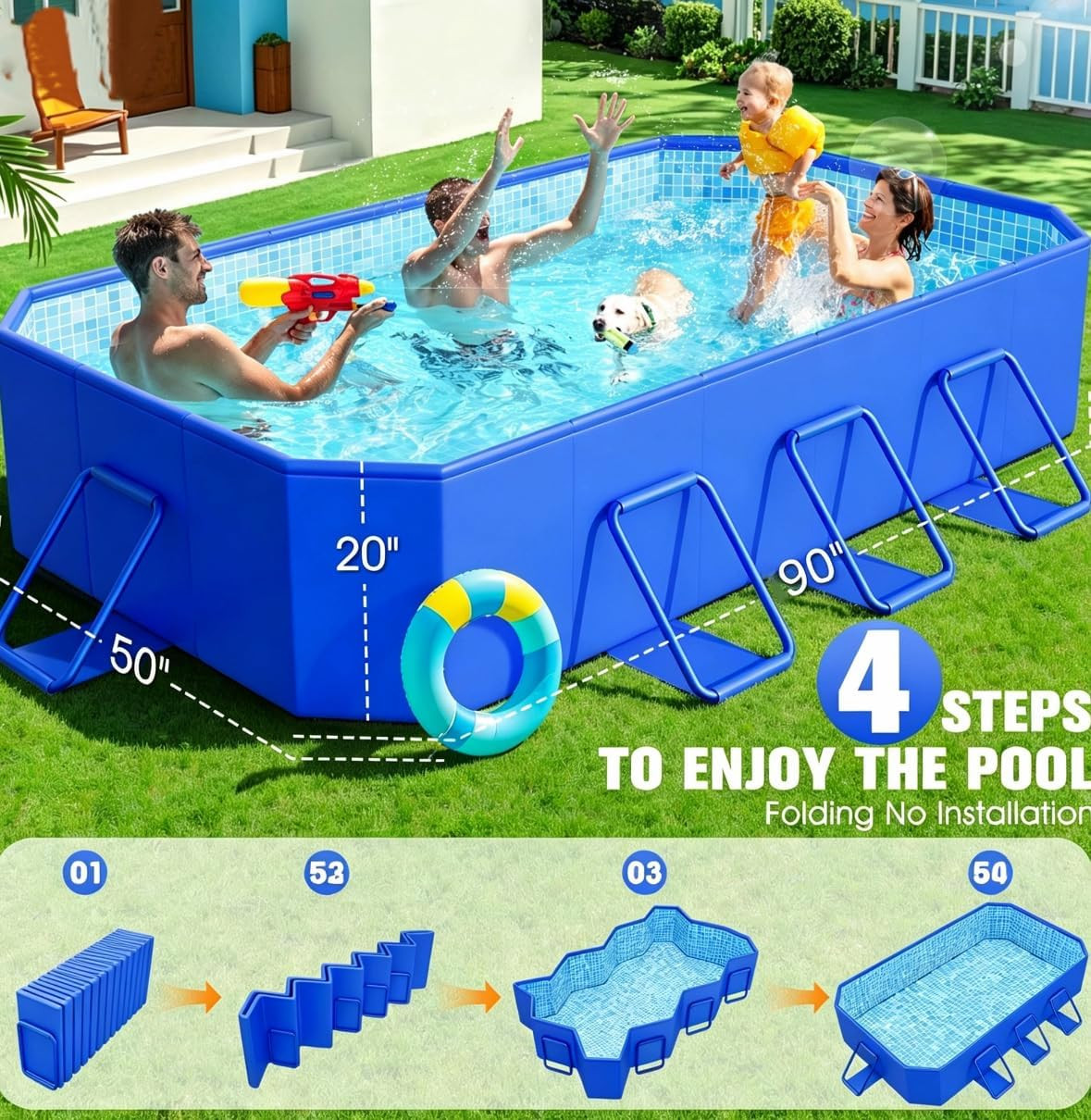 2026 Foldable Pool, Large Non-Inflatable Swimming Pool for Kids,Adult Collapsibl gallery