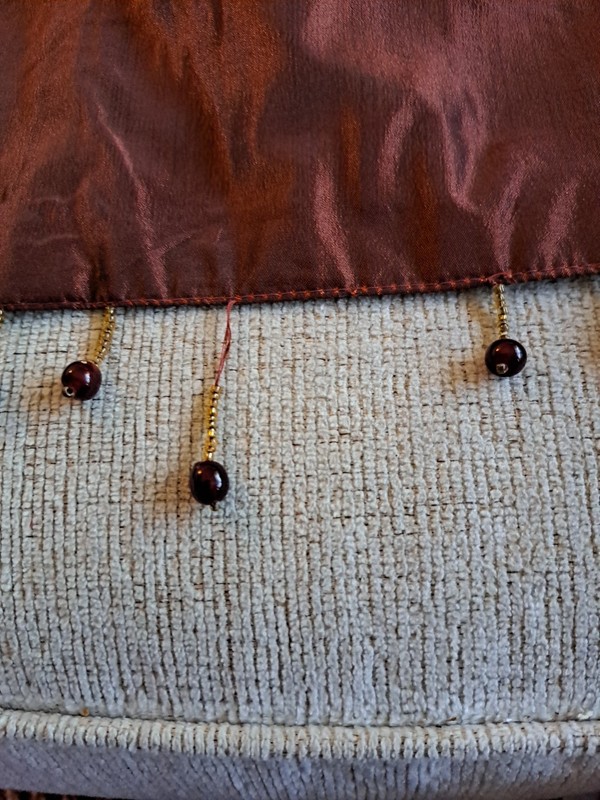 Bohemian Decor Table Runner Moroccan Spice Rust Burgandy Gold 62" L. Pre-Loved gallery