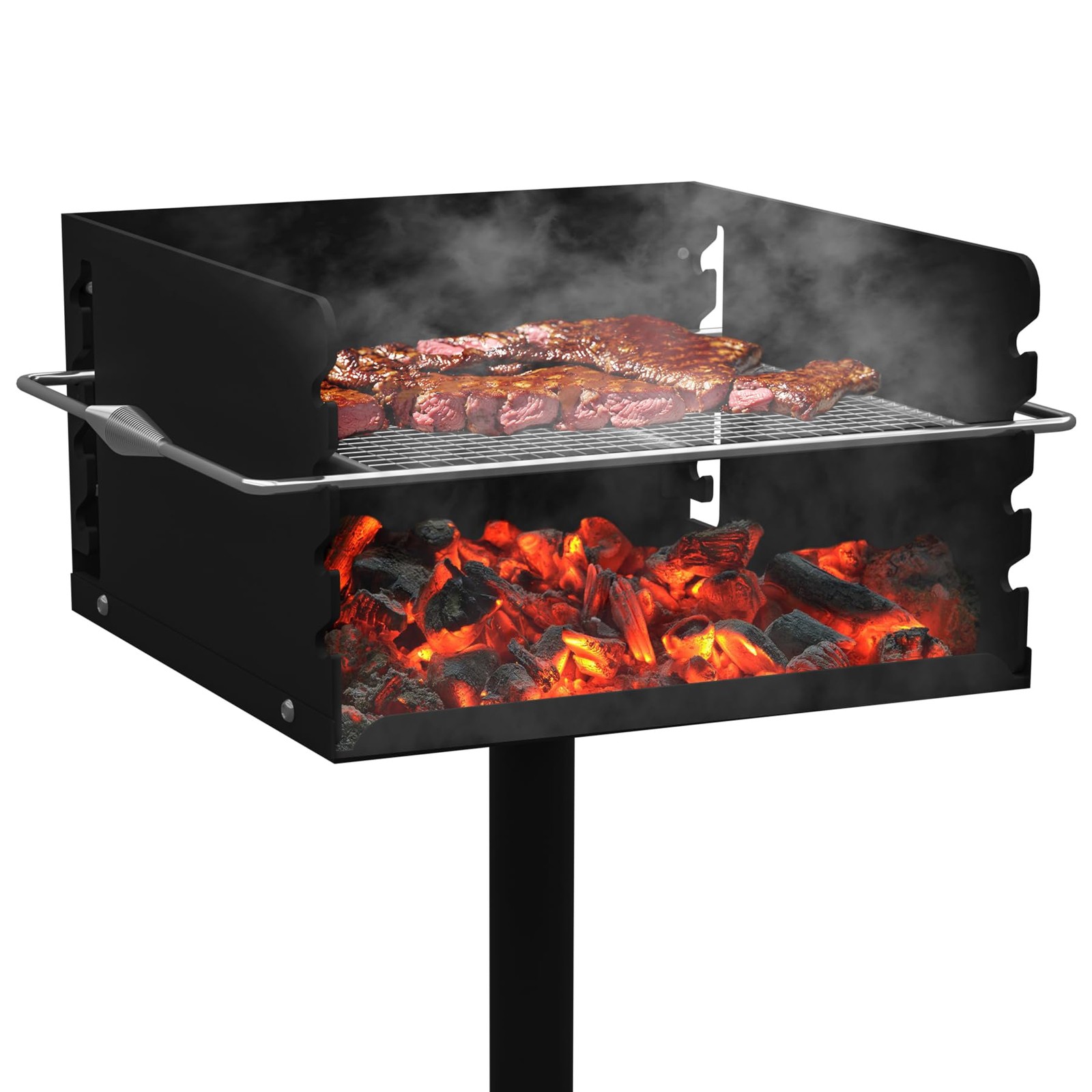 Toriexon Park Style Charcoal Grill, Heavy Duty 16'' L x W x 8'' H, Black gallery