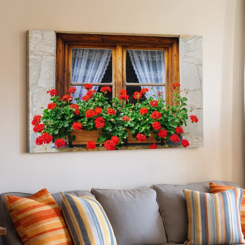 Wall Art Charming Rustic Window Framed In Rich Brown Wood, Showcasing A Delicate gallery