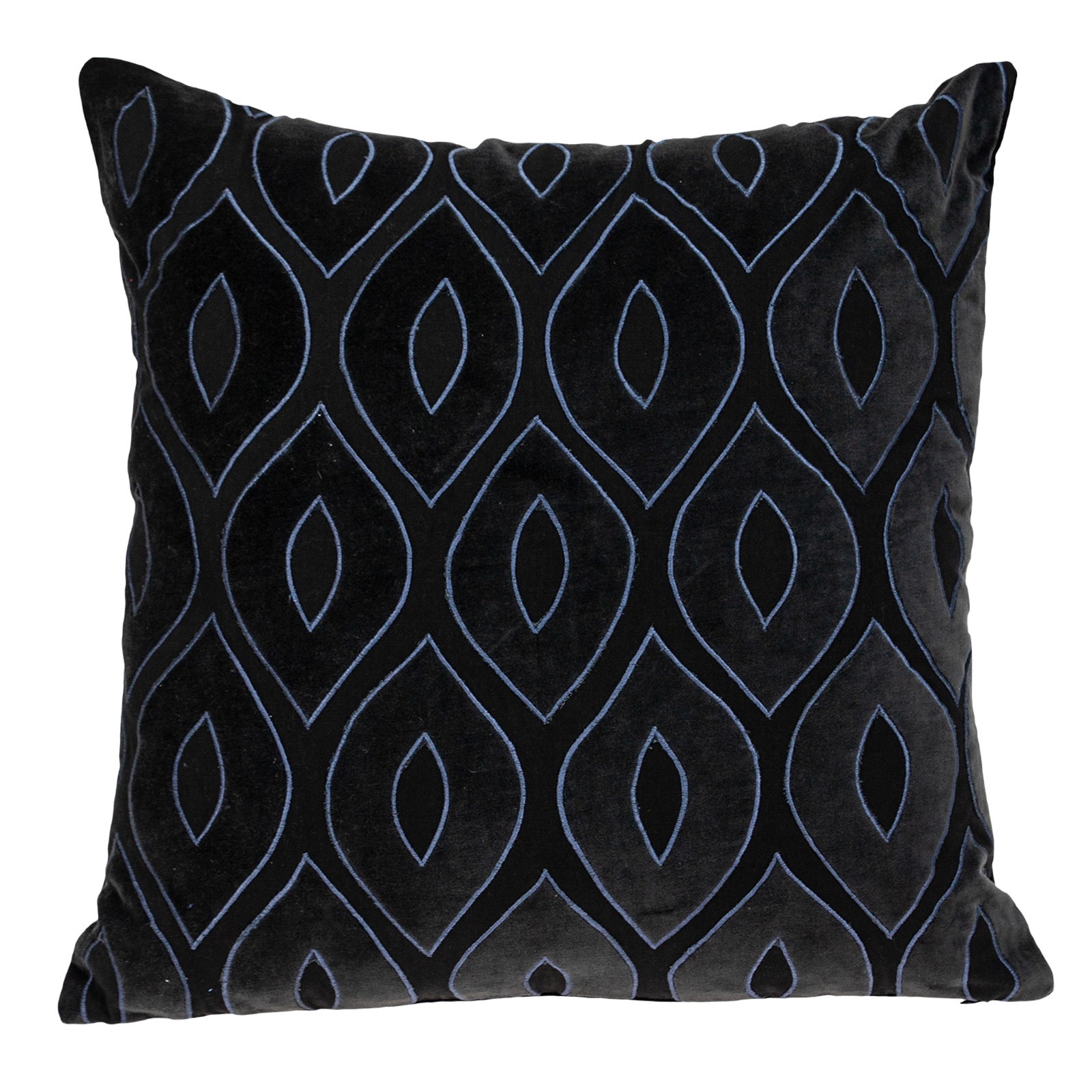 Parkland Collection Crimson Charcoal Abstract Velvet Throw Pillow, 22 x 22 gallery