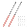 2-Pack Telescopic Handheld Flagpoles, 5.2ft/1.6m Stainless Steel Pole [Pink] gallery