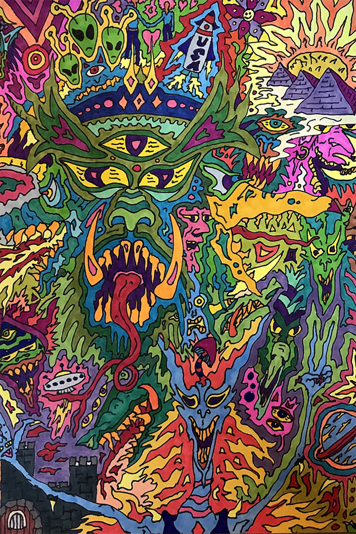 Trippy Tiger Multi-Color Psychedelic Art Picture Room Wall Decor - POSTER 20x30 gallery