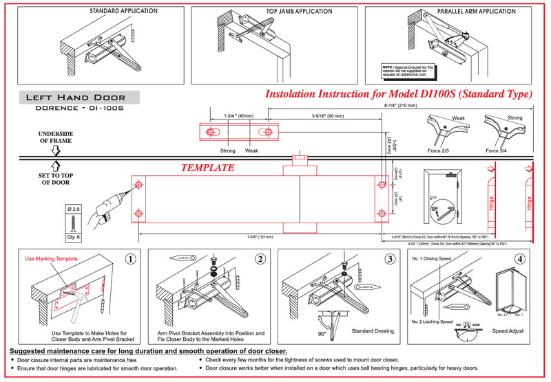 Automatic Adjustable Spring Hydraulic AutoDoor Closer For Residential/Commercial gallery