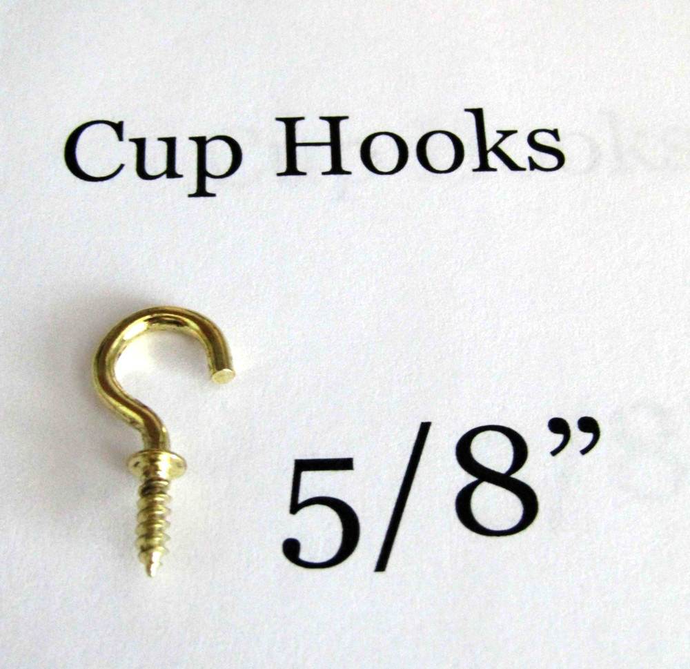 5/8 Inch Brass Plated Cup Hooks Kitchen Hooks (100 Pieces)