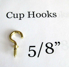 5/8 Inch Brass Plated Cup Hooks Kitchen Hooks (100 Pieces)