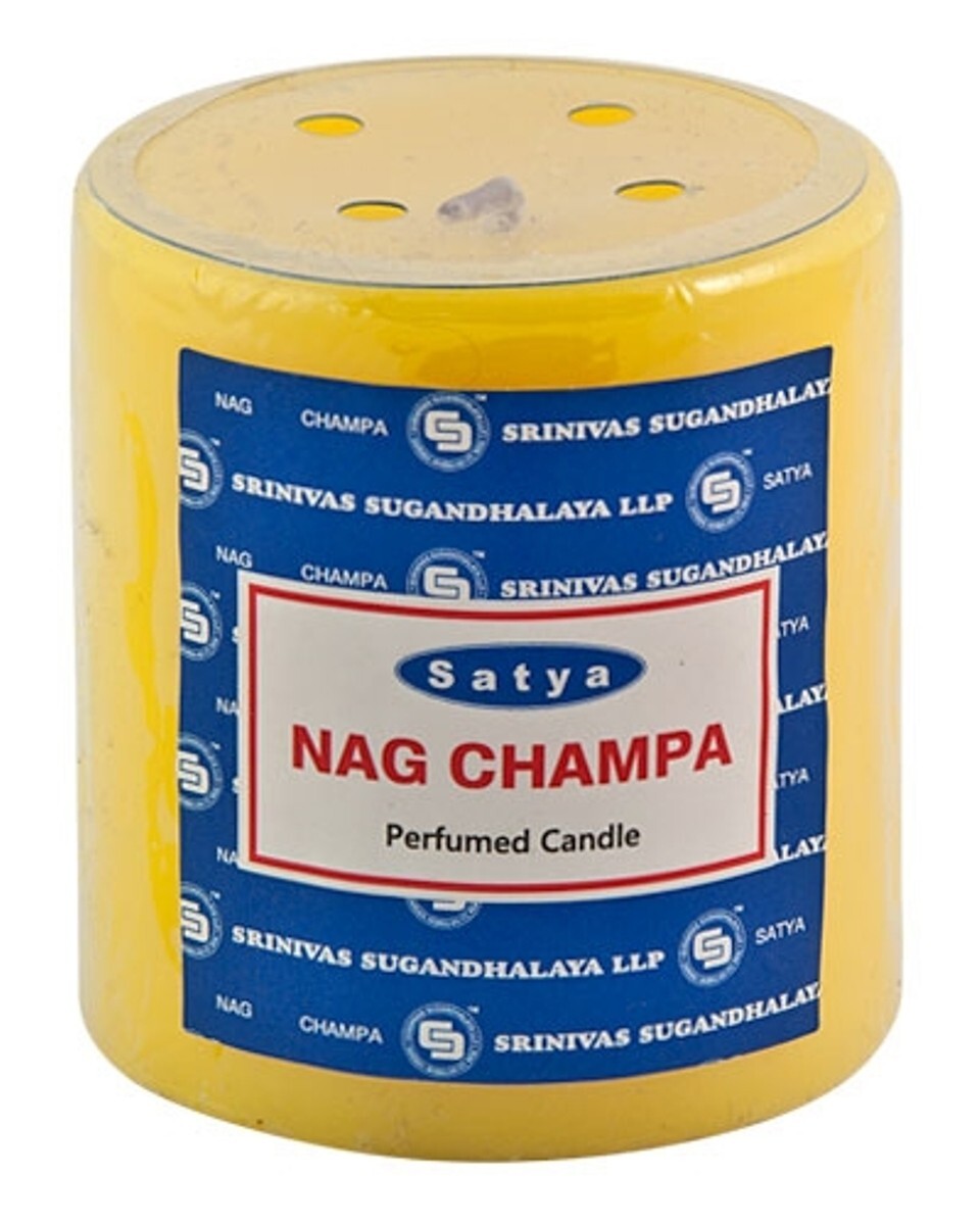 Satya Nag Champa Smooth Pillar Candle gallery