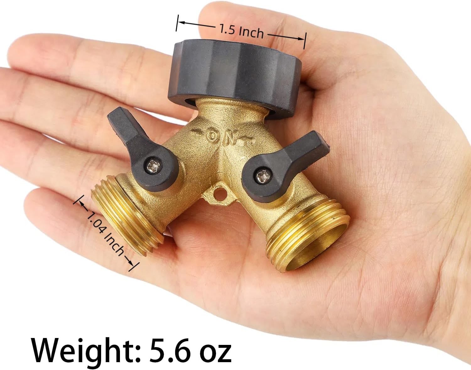 Hose Splitter, Garden Hose Splitter Heavy Duty 2 Way, Solid Brass Water Hose Y S gallery