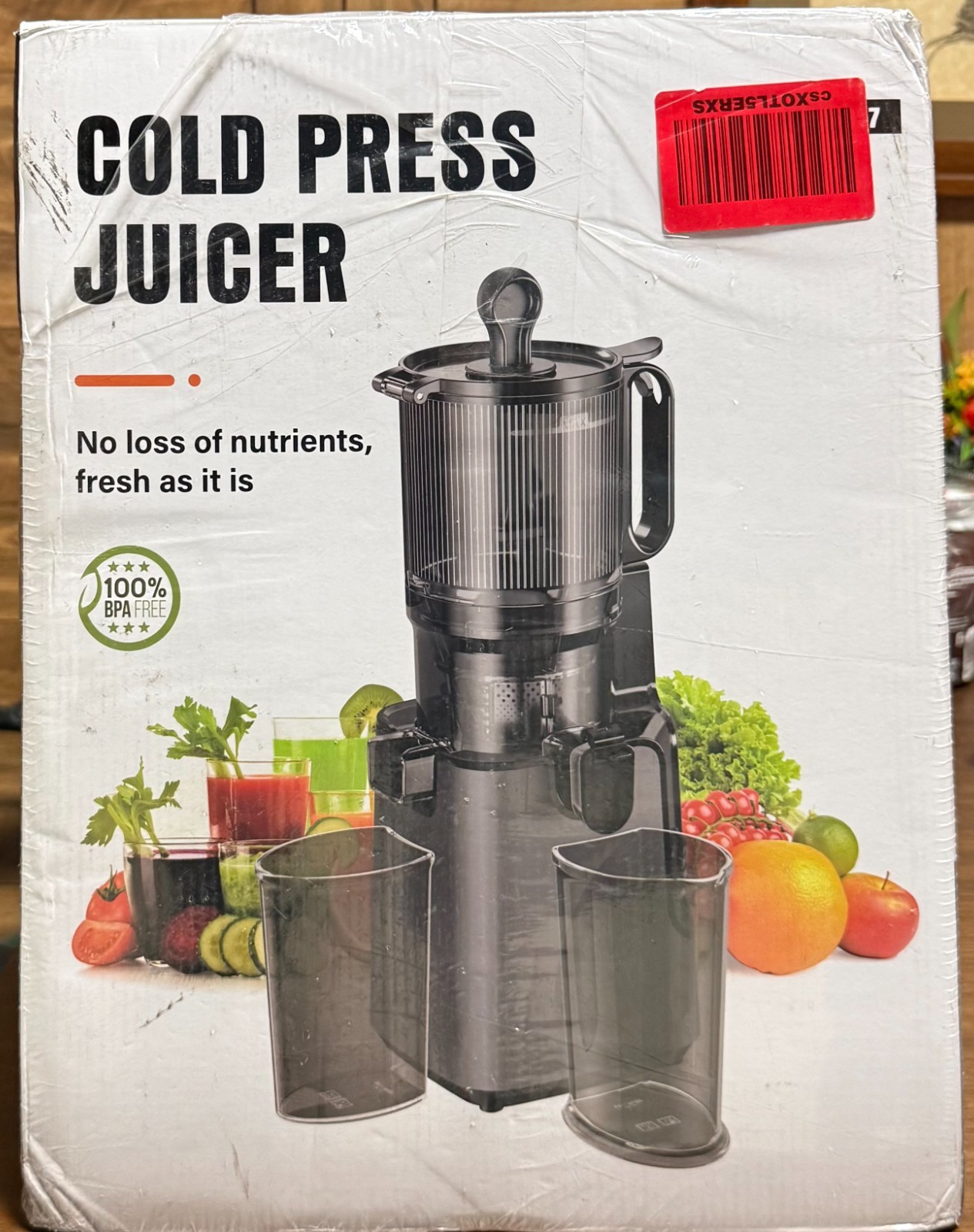 Cold Press Slow Masticating Juicer BPA Free Juice Extractor Black Open Box gallery