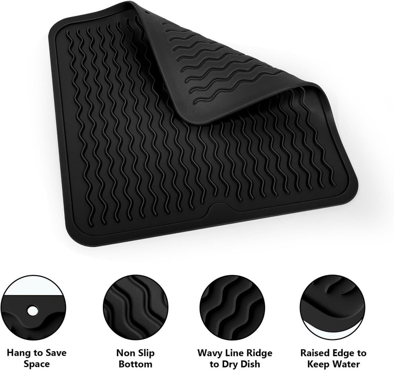 Silicone Dish Drying Mat for Kitchen CounterNon-Slip Easy CleanMultipurpose D... gallery