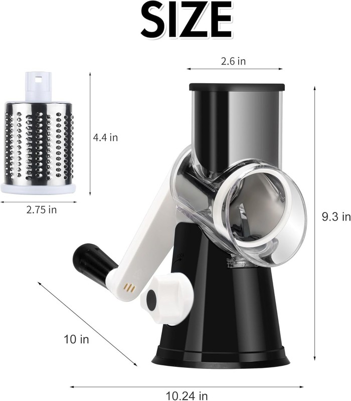 Hand Crank Cheese Grater & Multi-Utility Shredder with 5 Blades - Easy Clean gallery