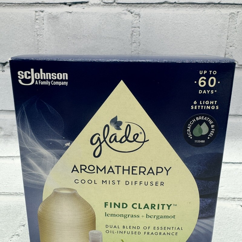 Glade Aromatherapy Cool Mist Oil Diffuser Light Find Clarity Lemongrass Bergamot gallery
