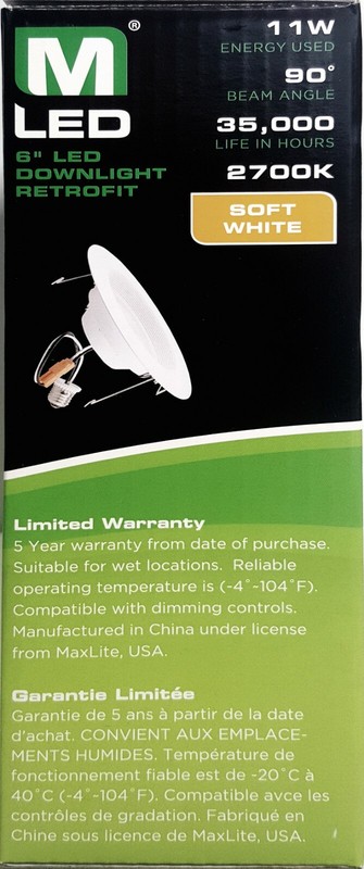 LED 6" Recessed Downlight 10w,11w = 65/75w Replacement Soft White 2700k E26 Base gallery