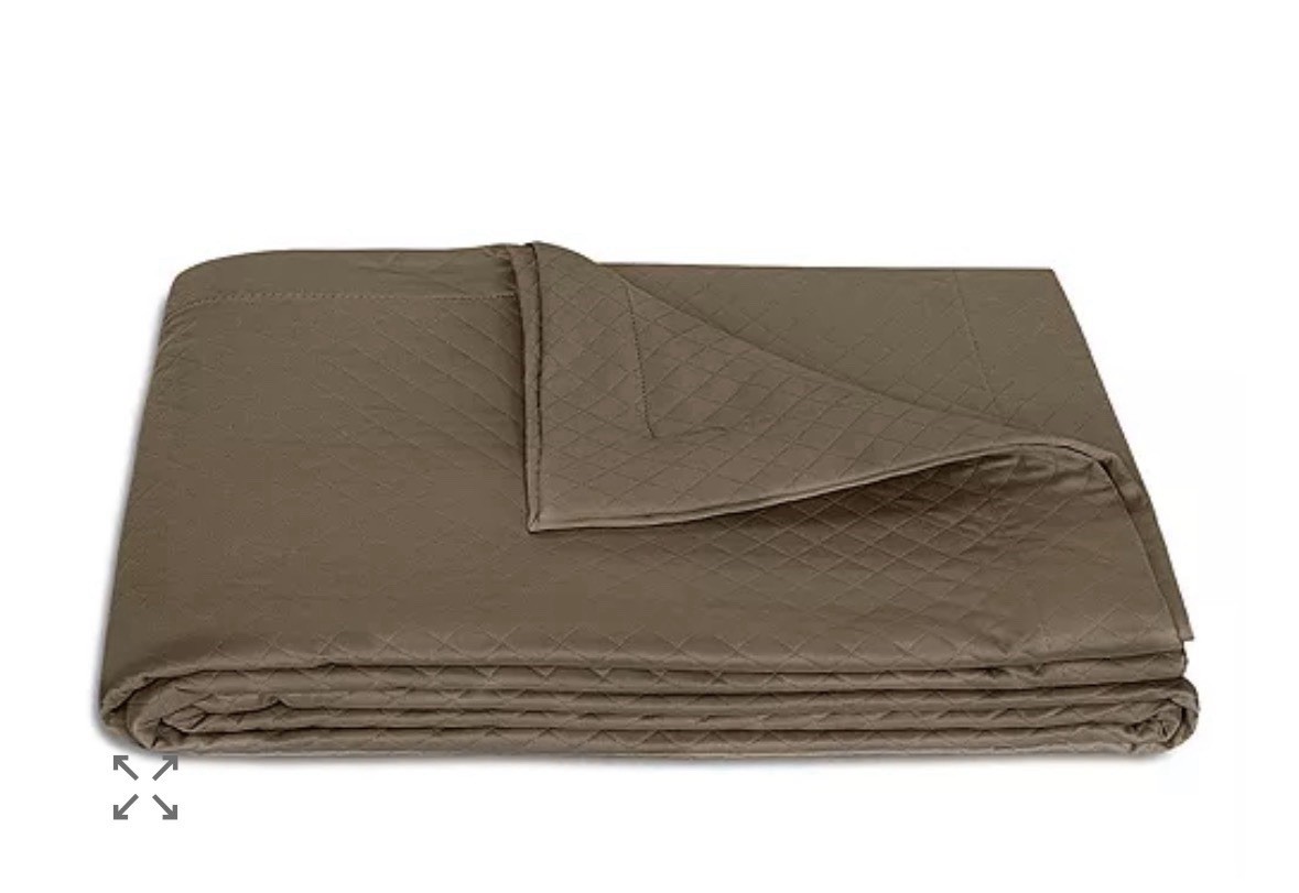 Matouk Petra Full Queen Coverlet Mocha Cotton Matelassé Portugal Diamond $495 gallery