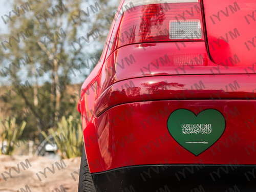 Saudi Arabia Flag Heart Sticker Decal gallery