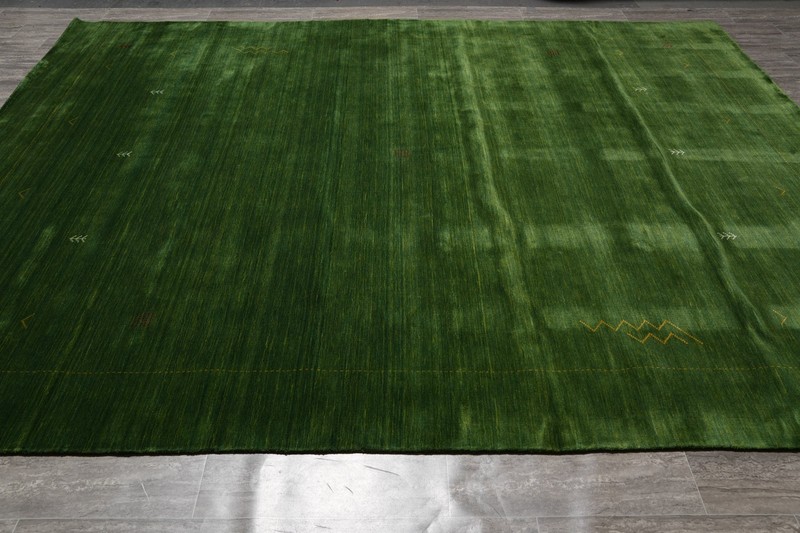 8 x 10 Green Solid Plain Color Contemporary Rug #F-4624 gallery
