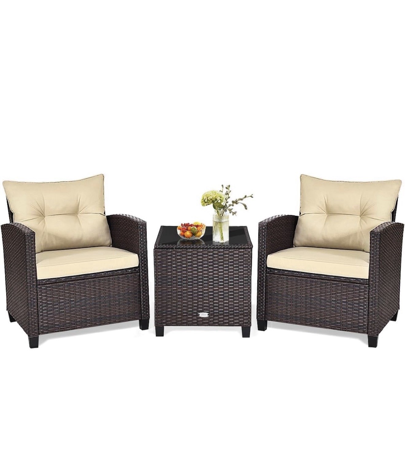 3 Piece Wicker Patio Set gallery