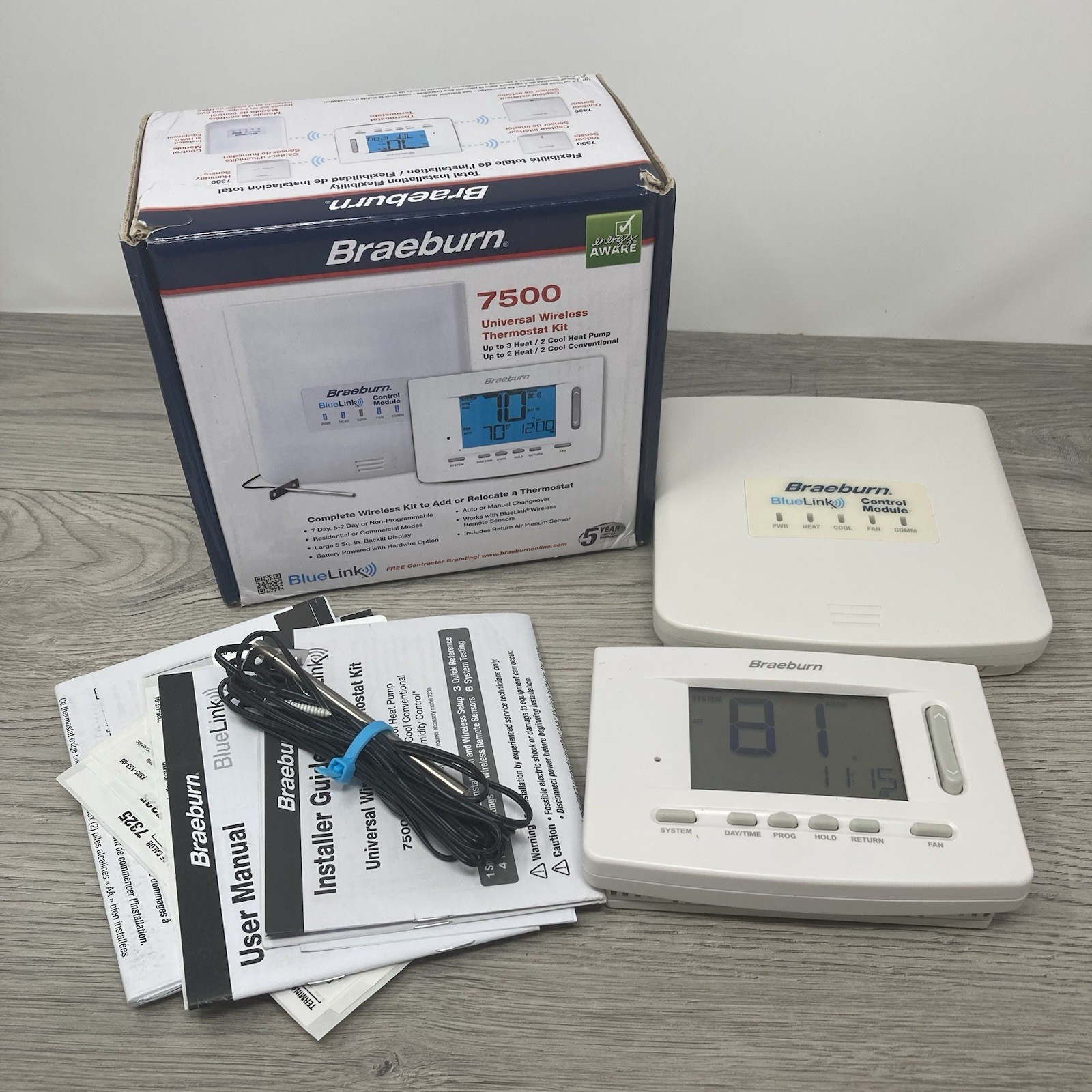 Braeburn 7500 Universal Wireless Thermostat Kit - Programmable/Non-Programmable gallery