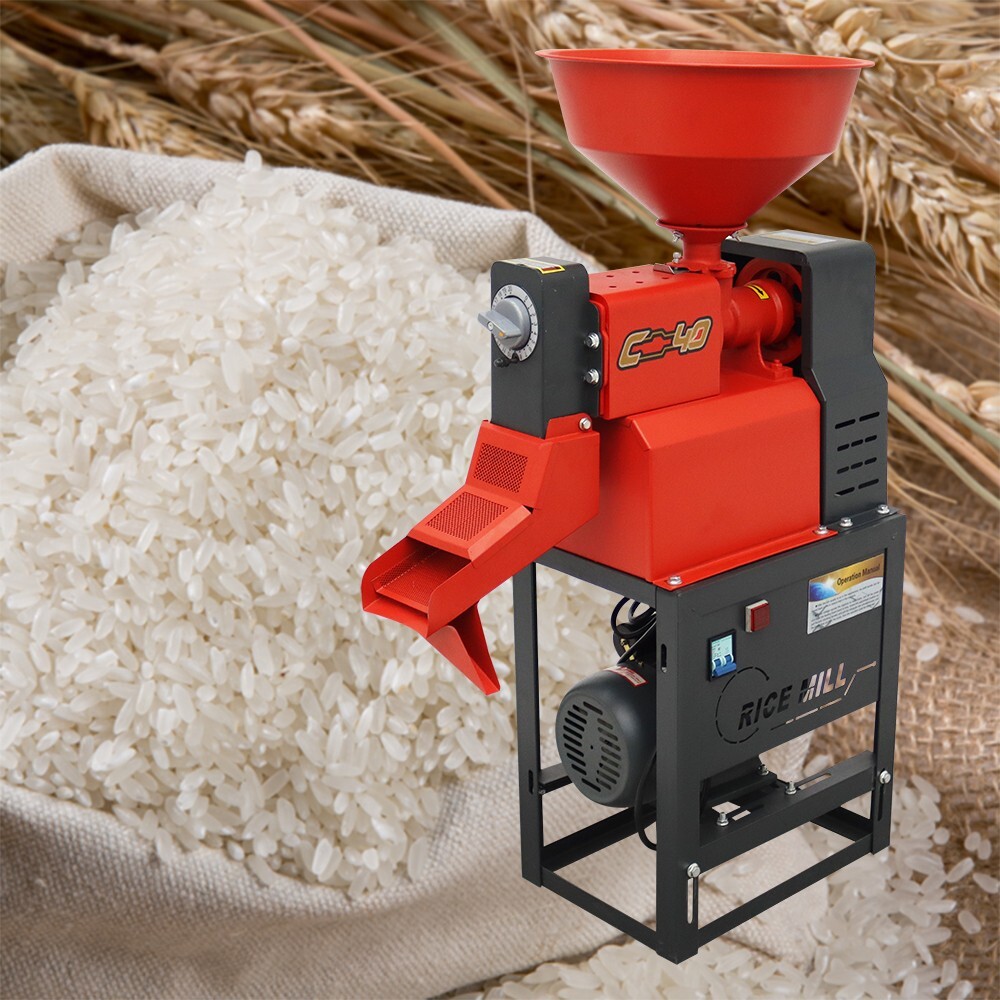 TECHTONGDA Electric Rice Milling Machine 130-170kg/h Output 220V 1800W Rice Mill gallery