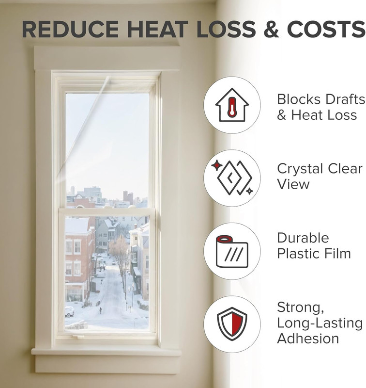 Window Insulation for Winter - 9 Pack 42In X 62In - Clear Window Insulation Kit gallery