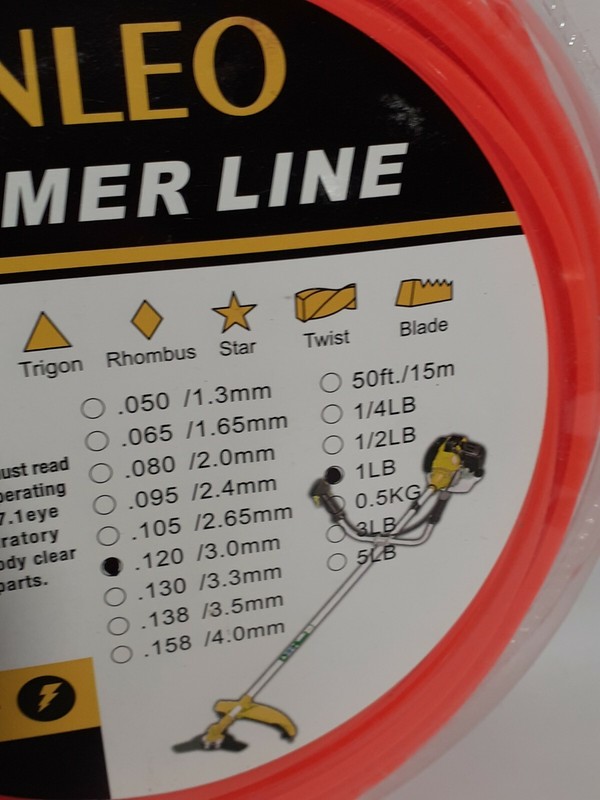 Anleo Force String Trimmer Line 1 lb. spool 120 in. SQUARE, Orange gallery