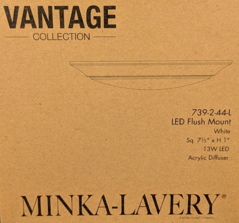 12-PACK MINKA VANTAGE LED FLUSH MOUNT WHITE ROUND LIGHT FIXTURE 13W 739-2-44-L gallery