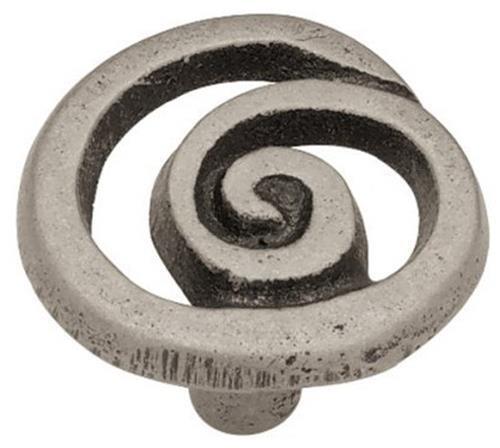 (5 Pack) 1-3/8 inch Rustic Swirl Knob Pewter gallery