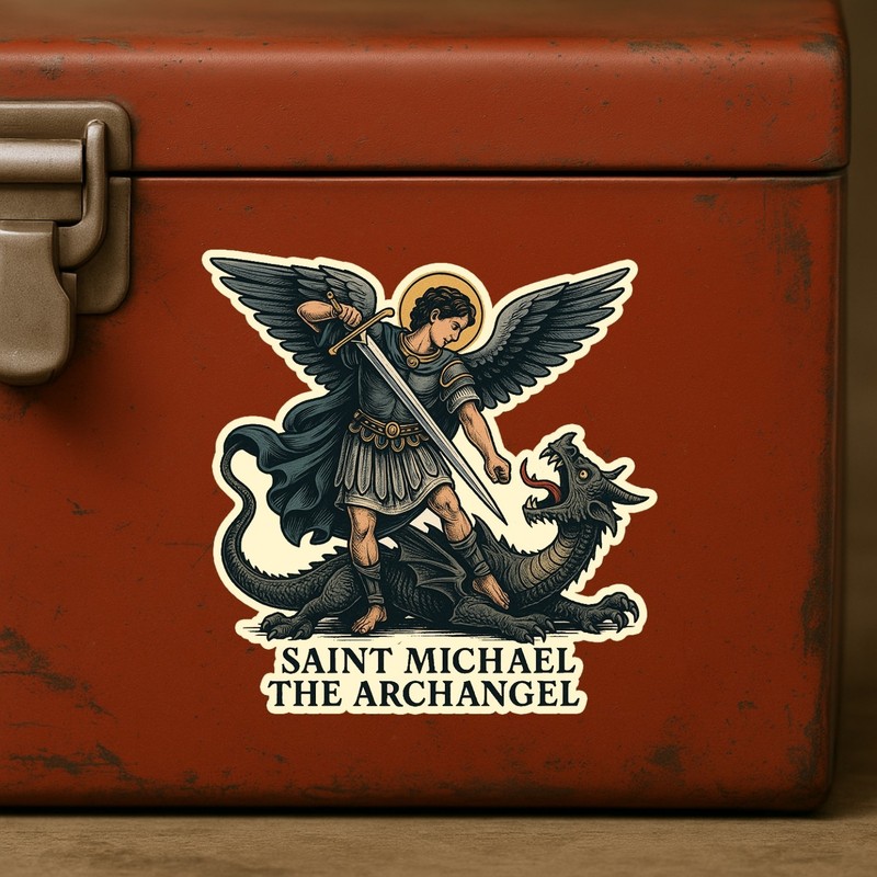 Saint Michael Archangel Stickers: Catholic Vinyl Decals - Waterproof 4-Pack gallery