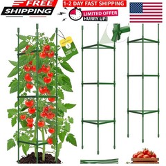 Heavy Duty Triangular Tomato Cages, Adjustable from 16 to 51.2 Inches – 3 Pack