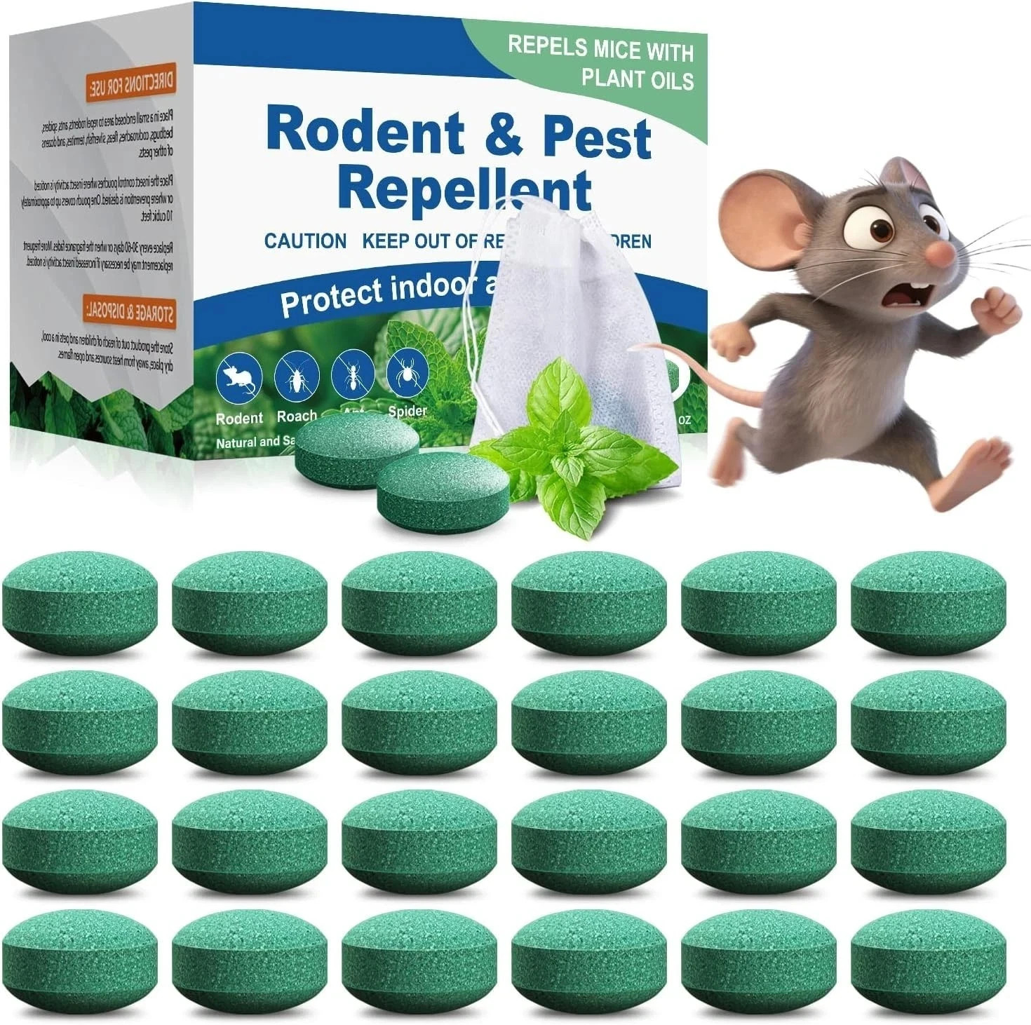 Natural Rodent Repellent Peppermint Sachets 24 Pack Mouse Mice Pest - US gallery