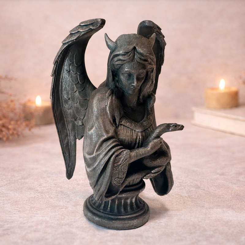 Lilith Miniature 3D Printed Resin Sculpture, Serpent Witchy Figurine Altar Decor gallery