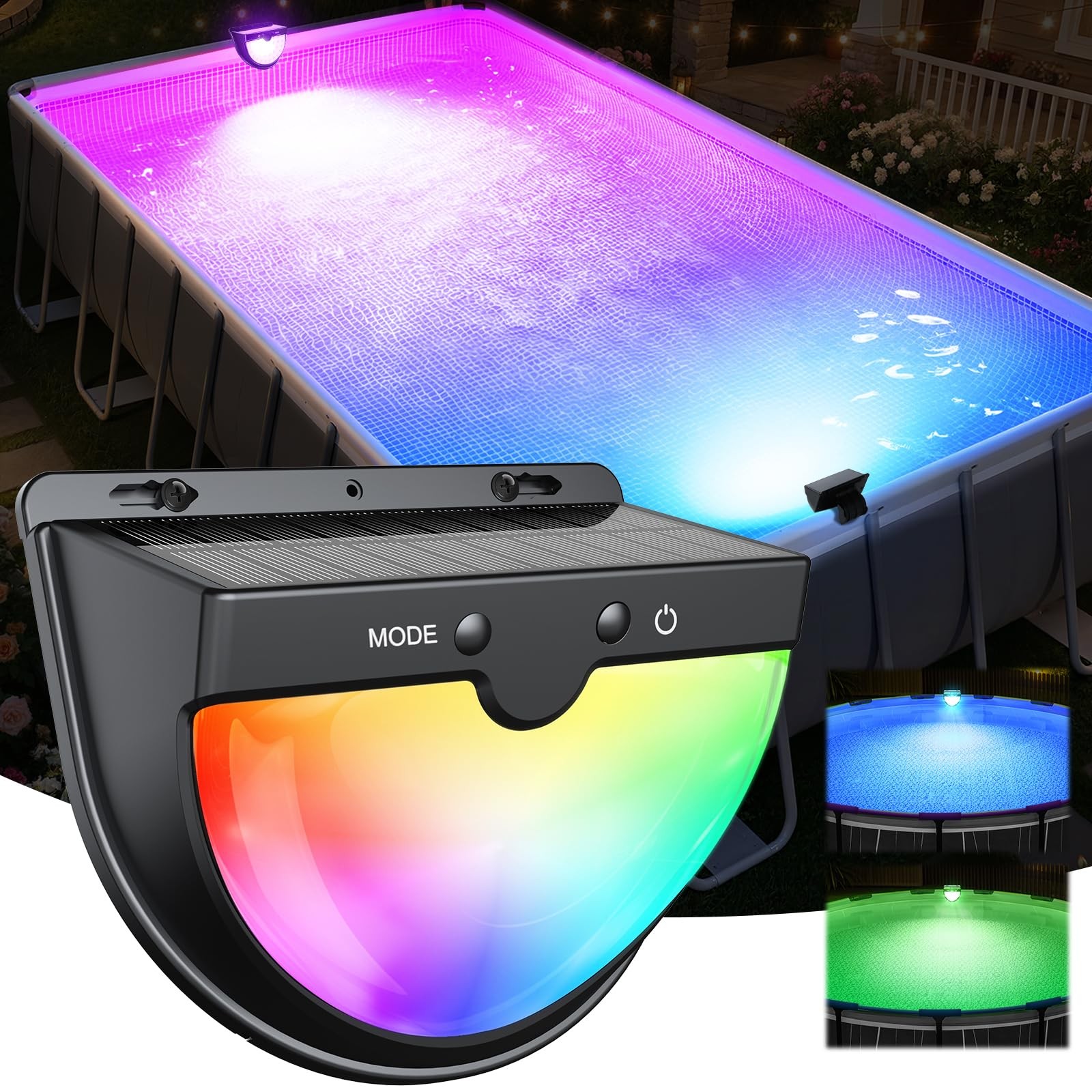 Solar Pool Lights for Above Ground Pools, solars Pool Lights with 10 Lighting... gallery
