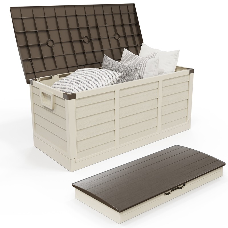 Portable Folding 8 min Fast Installation Outdoor Storage Box 75GAL with 2 Wheels gallery